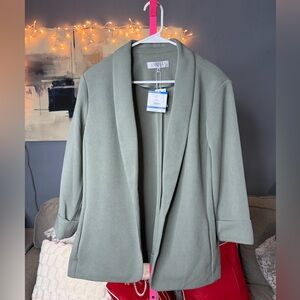 Kasper Dark Sea Stone Open Front Blazer Size XL NWT ✨